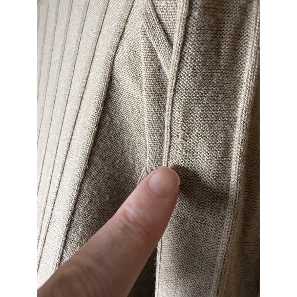 Theory Tan Wide Ribbed Cardigan M - Picture 12 of 13